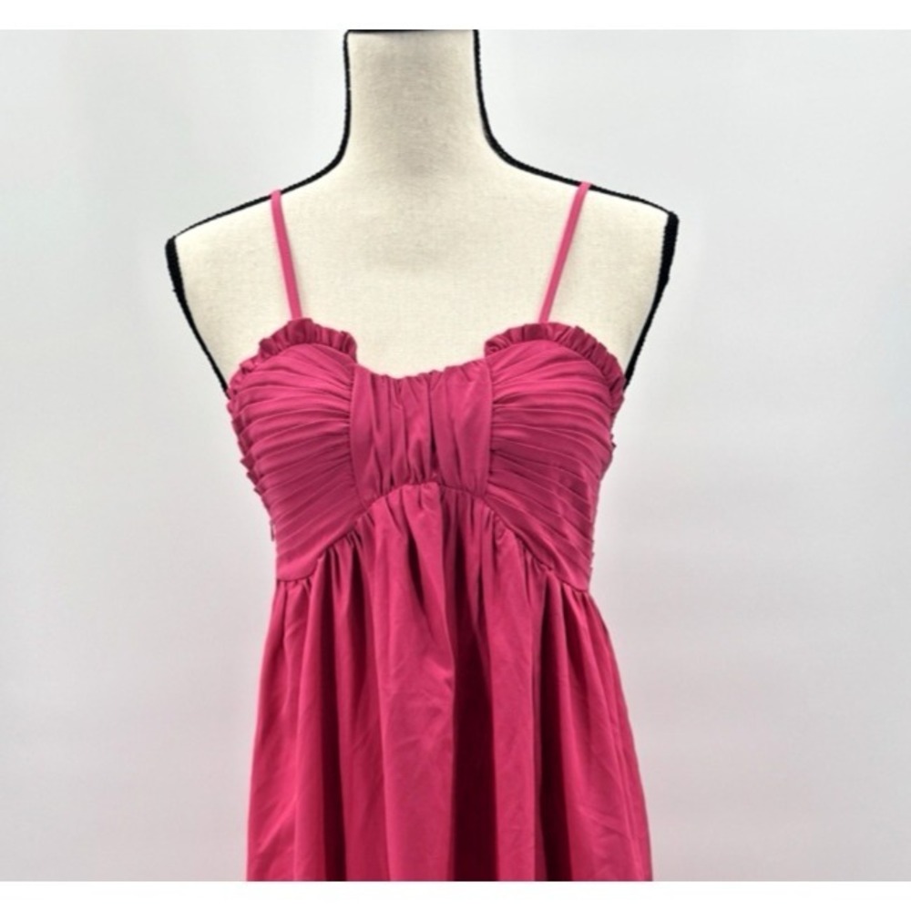Babydoll Ruched Fuchsia Maxi Dress Medium Regencycore Romantic Garden Tea Party